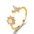 Hot Selling Opal Sunflower Ring Dreamy Simple Sweet Butterfly Open Ring Wholesale