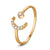 Hot Selling Simple Star Moon Ring Classic Opening Adjustable Finger Ring Wholesale