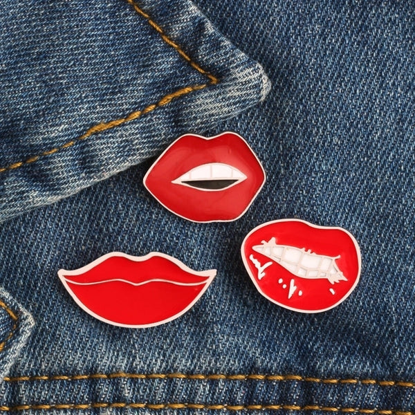 IG Style Cartoon Style Pin Lips Alloy Enamel Unisex Brooches