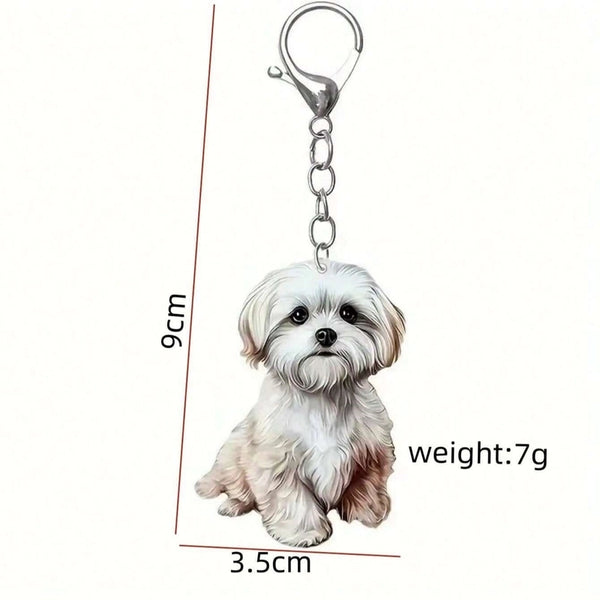 IG Style Cute Funny Dog Arylic Alloy Bag Pendant Keychain