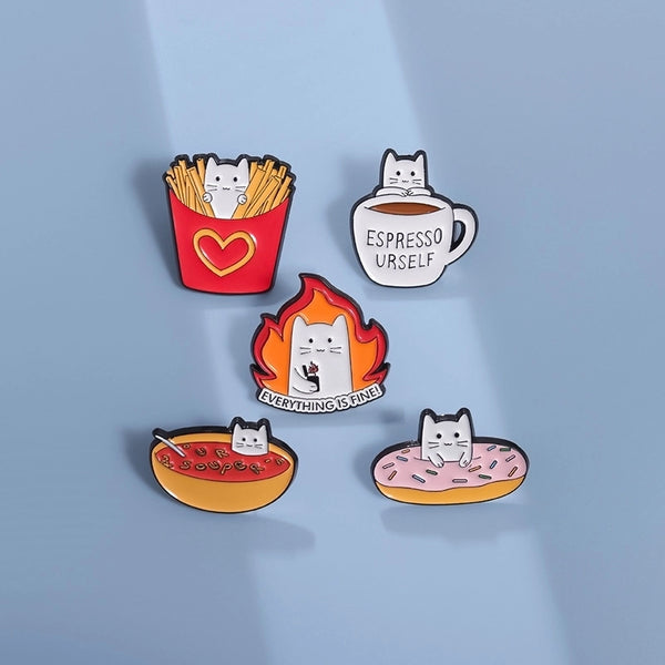 IG Style Cute Pin Cat Zinc Alloy Stoving Varnish Plating Unisex Brooches