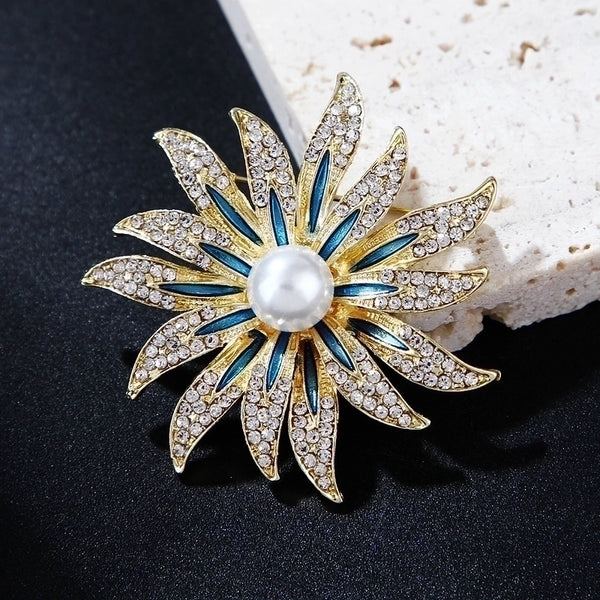 IG Style Cute Pin Flower Alloy Inlay Rhinestones Women's Brooches