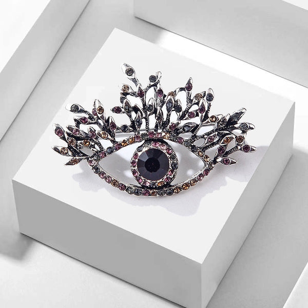 IG Style Pin Devil's Eye Alloy Inlay Rhinestones Unisex Brooches