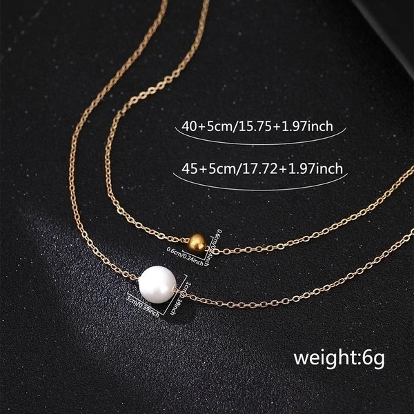 IG Style Minimalist Round Resin Copper Pearl Women's Necklace