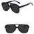 IG Style Simple Style Solid Color Resin Toad Glasses Full Frame Women's Sunglasses