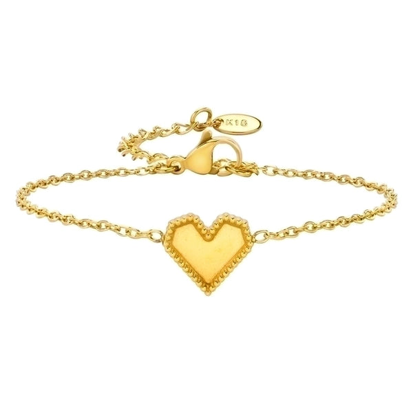 IG Style Sweet Heart Shape 304 Stainless Steel 18K Gold Plated Bracelets In Bulk