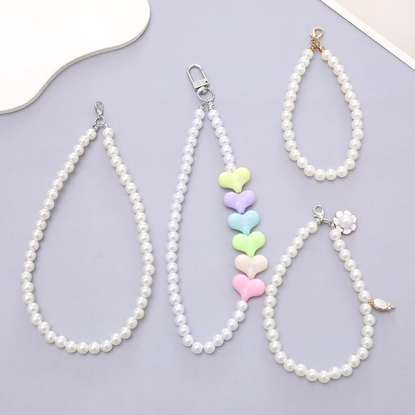 IG Style Sweet Heart Shape Candy Beaded Beaded Plating Bag Pendant Mobile Phone Chain Keychain