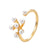 Ig Style Basic Geometric Butterfly Copper Plating Inlay Zircon 14k Gold Plated Open Rings