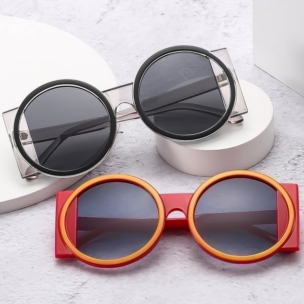 Ig Style Casual Solid Color Ac Round Frame Full Frame Women's Sunglasses