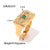 Ig Style Devil's Eye Stainless Steel Green Malachite Plating Inlay Green Malachite Titanium Steel 18k Gold Plated Bangle