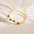 Ig Style Elegant Heart Shape Stainless Steel Plating Inlay Zircon 18k Gold Plated Bangle