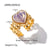 Ig Style Heart Shape Stainless Steel Plating Inlay Artificial Gemstones 18k Gold Plated Open Ring