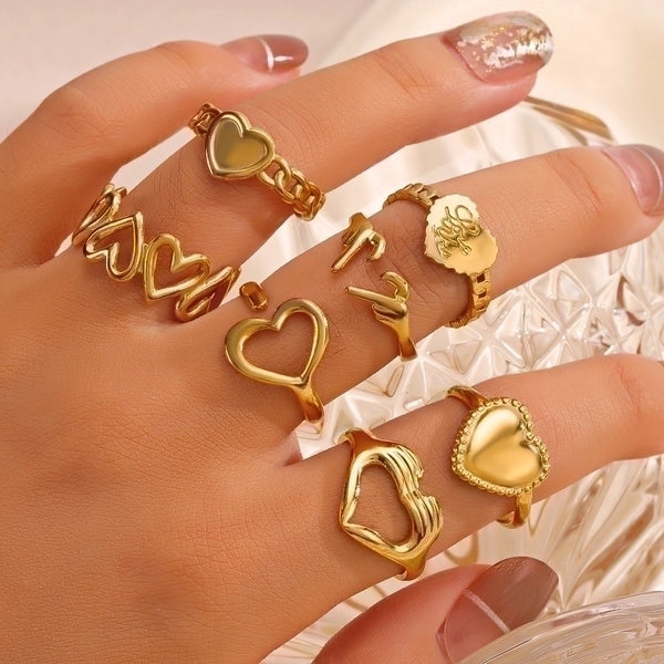 Ig Style Heart Shape Stainless Steel Plating Open Ring