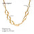 Ig Style Irregular Oval Stainless Steel Plating 18k Gold Plated Bracelets Necklace