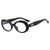 Ig Style Retro Solid Color Leopard Pc Oval Frame Full Frame Glasses