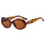 Ig Style Retro Solid Color Leopard Pc Oval Frame Full Frame Glasses