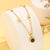 Ig Style Simple Style Round Heart Shape Roman Numeral Titanium Steel Plating Inlay Shell 18k Gold Plated Pendant Necklace