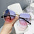 Ig Style Solid Color Resin Square Inlay Diamond Frameless Women's Sunglasses