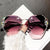 Ig Style Solid Color Resin Square Inlay Diamond Frameless Women's Sunglasses