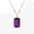 Ig Style Square Stainless Steel Plating Inlay Zircon 18k Gold Plated Pendant Necklace