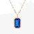 Ig Style Square Stainless Steel Plating Inlay Zircon 18k Gold Plated Pendant Necklace