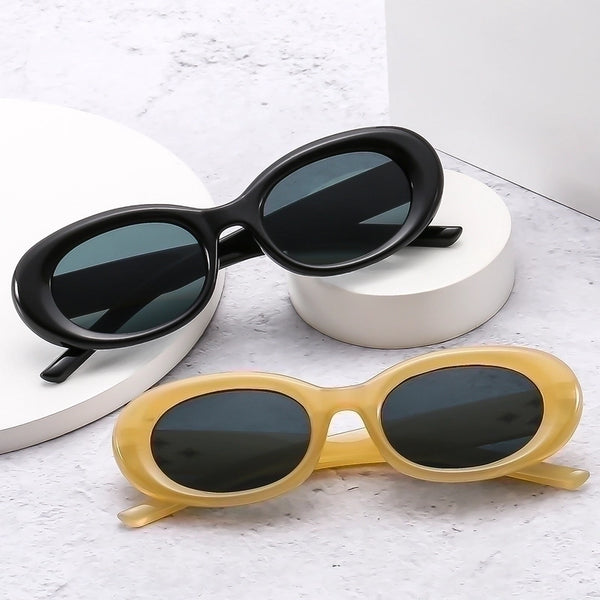 Ig Style Streetwear Solid Color Ac Oval Frame Full Frame Women's Sunglasses