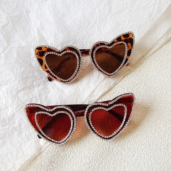 Ig Style Sweet Artistic Heart Shape Pc Resin Special-shaped Mirror Full Frame Glasses