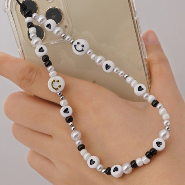 Imitation Pearl Glass Rice Beads Bohemian Style Mobile Phone Lanyard Wholesale