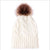 In Autumn And Winter Wool Ball Hemp Pattern Knitted Hat Warm Female Parent-child Solid Color Imitation Raccoon Ball Wool Hat