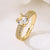 Ins Style Basic Oval Heart Shape Copper 18k Gold Plated Zircon Rings In Bulk