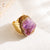 Ins Style Cool Style Irregular Copper Plating Inlay Natural Stone Gold Plated Open Ring