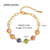 Ins Style Hip-hop Oval Shell Stainless Steel Plating Inlay Artificial Gemstones 18k Gold Plated Bracelets