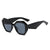 Ins Style Hip-hop Streetwear Solid Color Pc Polygon Full Frame Women's Sunglasses