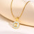 Ins Style Simple Style Letter Stainless Steel Plating Hollow Out Inlay Shell 18k Gold Plated Necklace Pendant