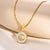 Ins Style Simple Style Letter Stainless Steel Plating Hollow Out Inlay Shell 18k Gold Plated Necklace Pendant