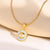 Ins Style Simple Style Letter Stainless Steel Plating Hollow Out Inlay Shell 18k Gold Plated Necklace Pendant