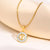 Ins Style Simple Style Letter Stainless Steel Plating Hollow Out Inlay Shell 18k Gold Plated Necklace Pendant