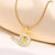 Ins Style Simple Style Letter Stainless Steel Plating Hollow Out Inlay Shell 18k Gold Plated Necklace Pendant