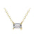 Ins Style Simple Style Rectangle Sterling Silver Plating Inlay Zircon 14k Gold Plated Rhodium Plated Necklace