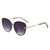 Ins Style Solid Color Ac Oval Frame Frameless Women's Sunglasses