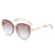 Ins Style Solid Color Ac Oval Frame Frameless Women's Sunglasses