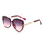 Ins Style Solid Color Ac Oval Frame Frameless Women's Sunglasses