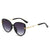 Ins Style Solid Color Ac Oval Frame Frameless Women's Sunglasses