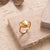 Ins Style Streetwear Leaf Heart Shape Flower Stainless Steel Plating Hollow Out 18k Gold Plated Open Ring