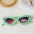 Ins Style Sweet Flower Pc Resin Cat Eye Full Frame Kids Sunglasses