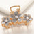 Internet Celebrity Korean-style Alloy Electroplated Hairpin Hairpin Flower Oil Dropping Pearl Grab Clip Women's Simple Hair Grab  Hair Accessories