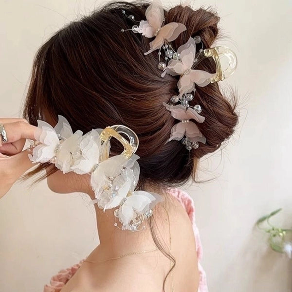 Internet Celebrity Smart Butterfly Grab Clip Women's Large High-end Sweet Hair Grab New Back Head Hair Shark Clip Hair Accessories