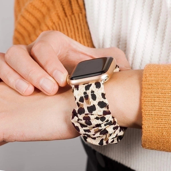 Intestine Hair Tie Style Watch Strap Leopard Print Strap