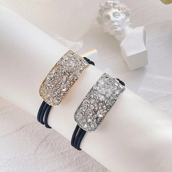 Japanese And Korean Style Simple Hair Accessories With Rhinestone Head Rope High Elastic Rubber Band Cyber Celebrity Hair Ring Elegant Lady Head Rope For Women