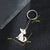 Japanese Style Sweet Artistic Animal Dog Stainless Steel Polishing Bag Pendant Keychain